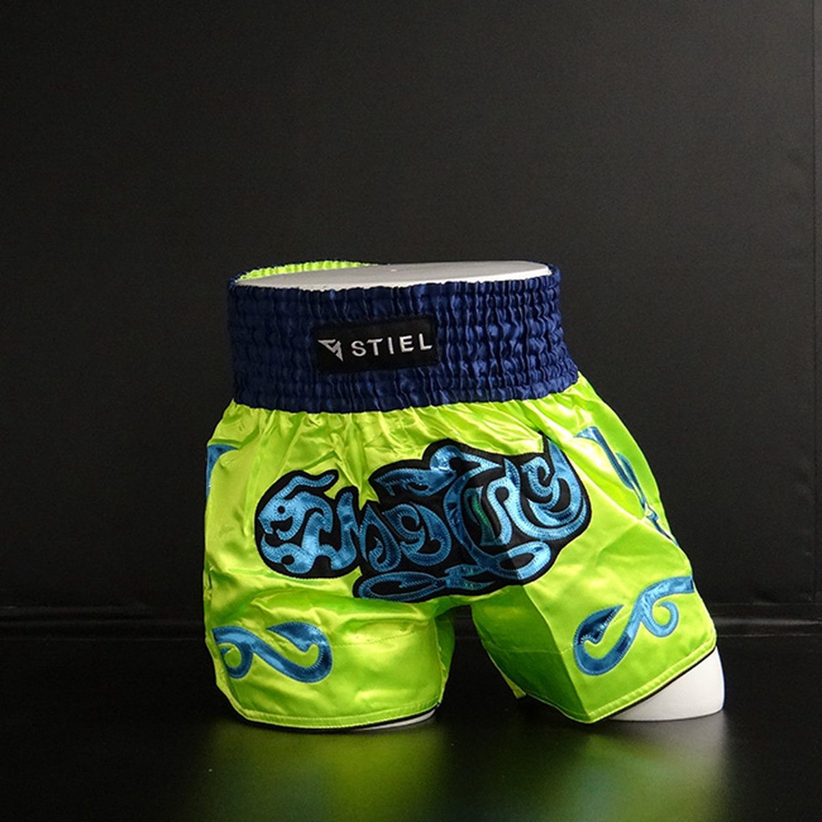 Stiel Muay Thai Short- Broekje - Groen / Blauw / Marine (Beschikbaar in verschillende maten)