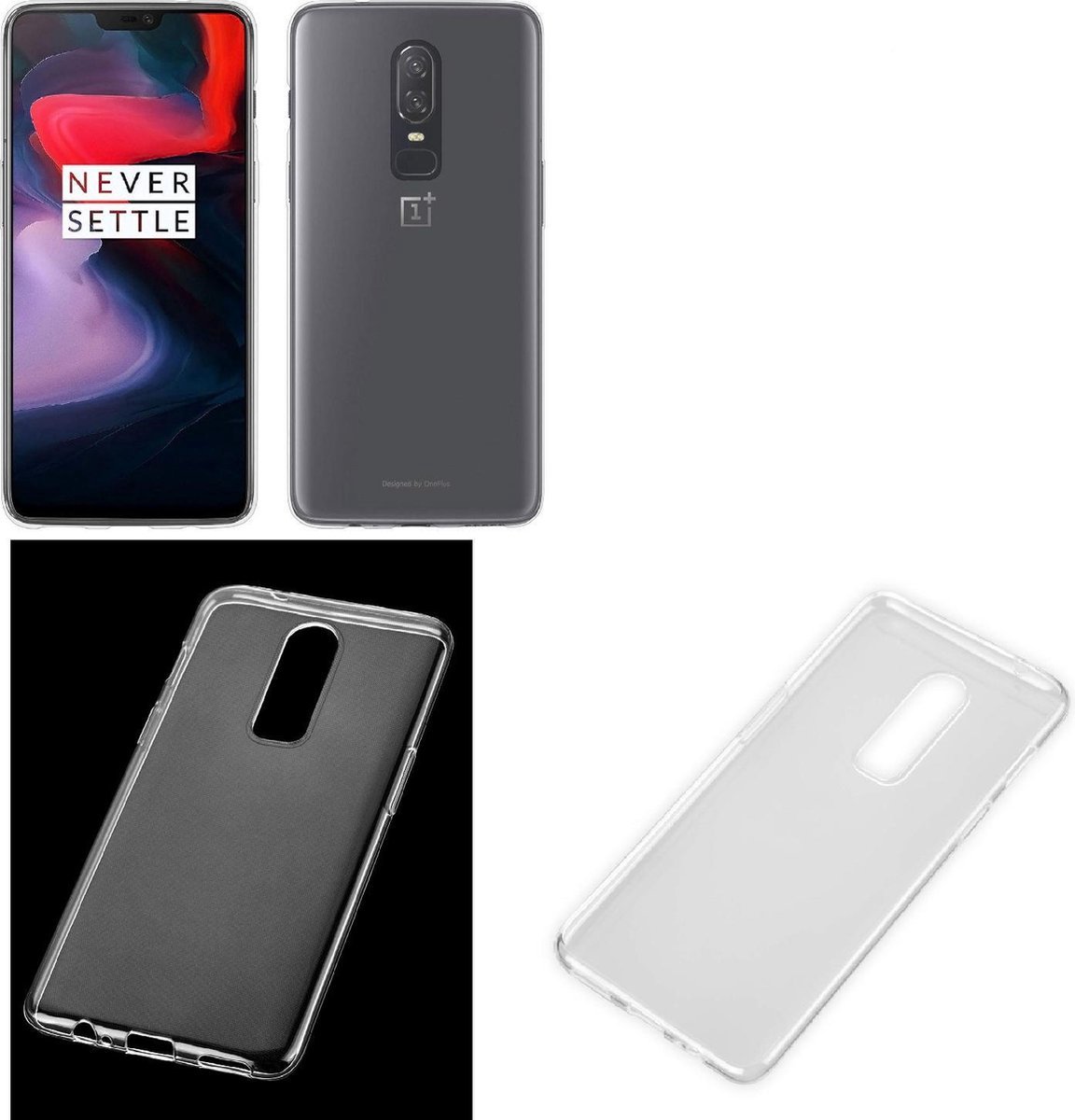 Pearlycase® Transparant Siliconen TPU hoesje Geschikt voor OnePlus 6