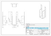GB Raveeldrager met strip 63 x 143 (Houtmaat 63 x 160 / 175 / 200) SV