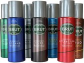 Brut Deodorant Spay 7 x 200 ml. - Try Out Mega Pack - Sport, Oud, Original, Oceans, Musk, Identity & Attraction