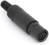 Mini DIN connector 4-pins - Female - Zwart - Per 1 stuk(s)