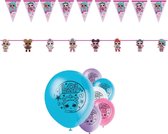 L.O.L. Surprise – LOL – Feestpakket – Ballonnen – Vlaggenlijn – Slinger – Versiering - Kinderfeest.