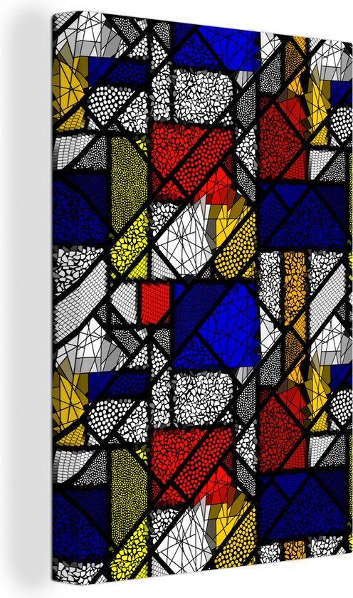 Peintures sur toile Mondrian - Glas - Oude Meesters - 80x120 cm - Décoration murale