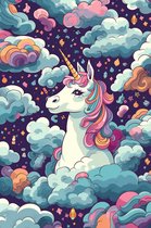 Kinder Poster - Unicorn - Eenhoorn - Kinderkamer - Babykamer - 51x71 - Geschikt om in te lijsten