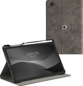 kwmobile tablethoes met penhouder - geschikt voor Samsung Galaxy Tab S6 Lite (2024/2022/2020) - Verstelbare standaard - Van kunstleer in antraciet