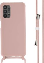 iMoshion Hoesje Geschikt voor Samsung Galaxy A13 (4G) Hoesje Met Koord - iMoshion Siliconen hoesje met koord - roze