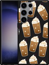 Cazy Hoesje Zwart geschikt voor Samsung Galaxy S23 Ultra Frappuccino's