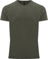 Leger Groen t-shirt met jeans effect en ronde hals model Husky Merk Roly maat L
