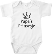Vaderdag Cadeau - Romper Papa’s Prinsesje - Maat 92 - Kleur Wit - 100% Katoen