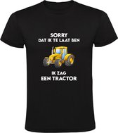 Sorry dat ik te laat ben, ik zag een tractor Heren T-shirt - trekker - aantrekkelijk - lekker - boer - landbouw - boederij