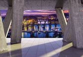Fotobehang - Vlies Behang - Praag Stad Terraszicht 3D - 312 x 219 cm