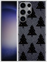 Cazy Hoesje geschikt voor Samsung Galaxy S23 Ultra Snowy Christmas Tree