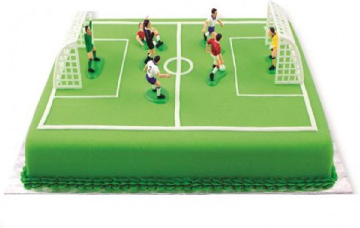 Taartset Voetbal spelers voor taart versiering 9 accesoirres- voor voetbaltaart - cubcakes versiering