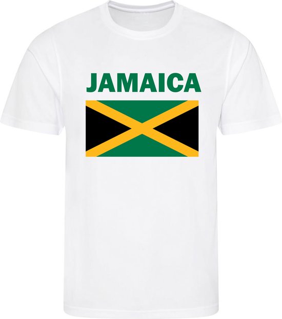 Jamaïque - Jumieka - T-shirt Wit - Maillot de football - Taille : 158/164 (XL) - 12 - 13 ans - Maillots Landen