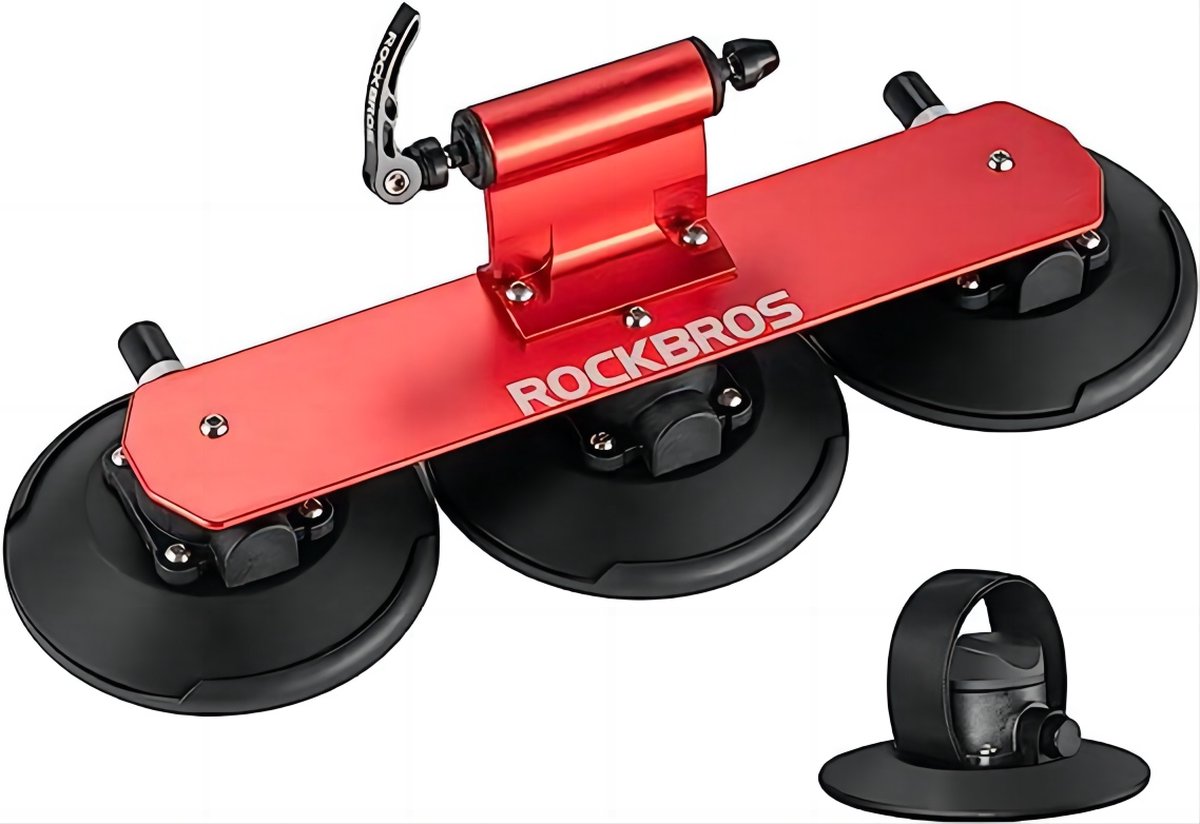 Rockbros Fietsendrager - Bagagedrager Imperiaal Snelle Montage met zuignap voor 1 Fietsen - Dakdrager - Rood