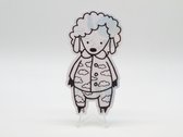 Schaap in Pyjama Sticker - Dieren in het Dagelijks Leven | Vera's Arts & Dice | Schattige Stickers - Handgemaakte Stickers - Journaling - Bullet Journal - Scrapbooking - Leuke Stickers - Laptop Sticker - Telefoon Sticker