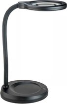 Carson Deskbrite 300 - Dimbare LED Loeplamp - Tafellamp met Buigbare Arm, Grote Lens - accu - Zwart.