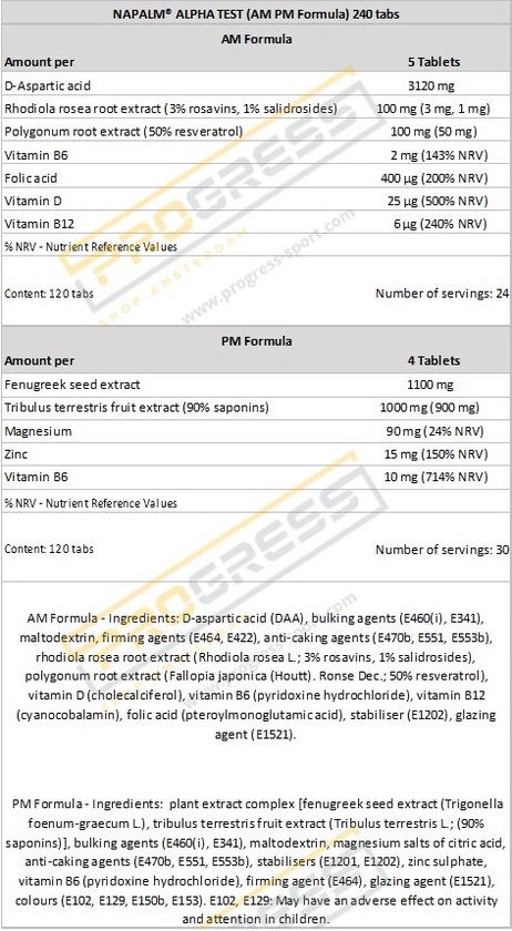 FA Xtreme Napalm Alpha test - AM PM Formula - Testosterone booster - DAA,  Fenugreek