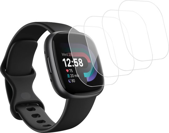 4x Geschikt voor Fitbit Versa 4 Screenprotector - Folie Screen Protector Geschikt voor Fitbit Versa 4