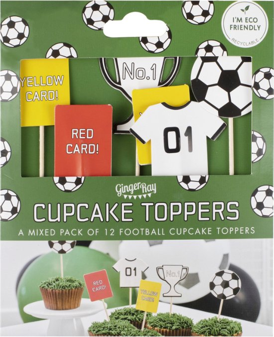 Ginger Ray Cupcake topper voetbal
