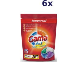 6x Gama wasmiddel washing pods 4in1 60 stuks Universal