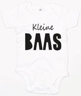 Baby Romper Kleine Baas - 3-6 Maanden - Wit - Rompertjes baby met tekst
