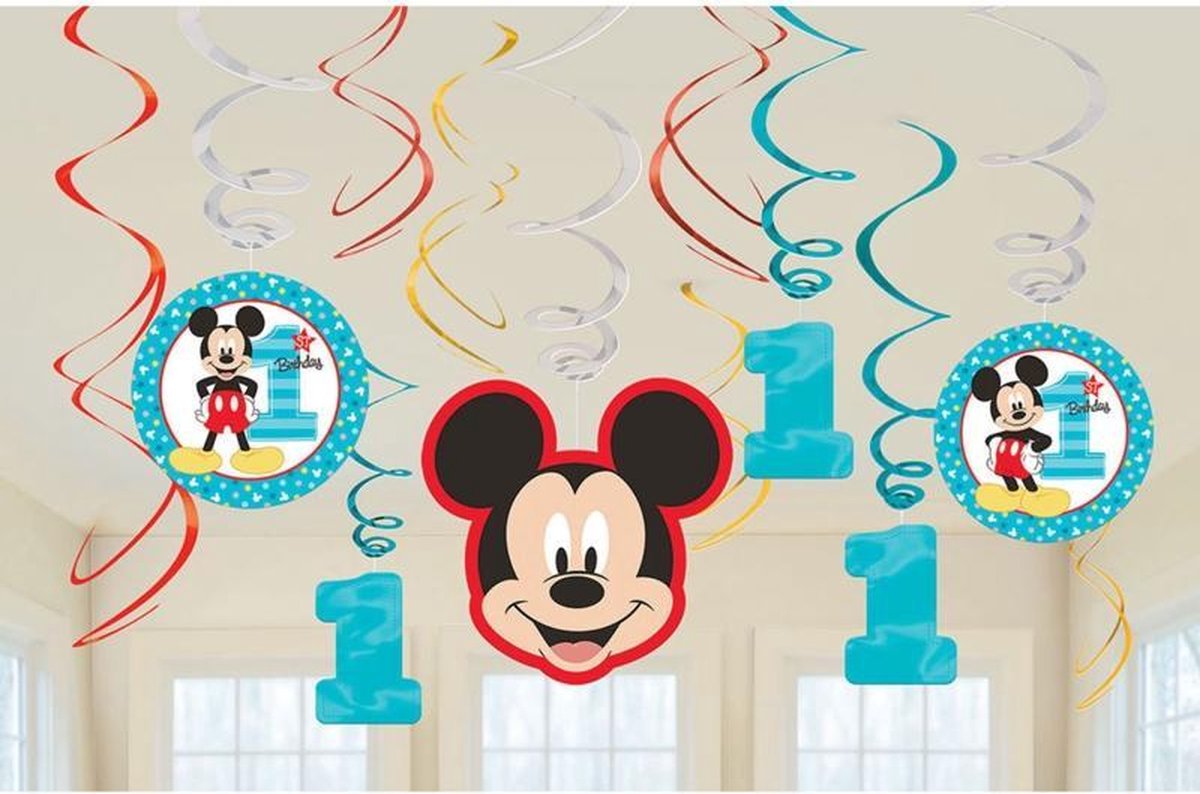 viering genoeg Bont Disney Baby Mickey Mouse 1e verjaardag draaislingers | bol.com