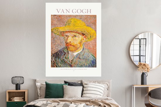 Poster Van Gogh - Zelfportret - Schilderij - Geel - 120x160 cm XXL