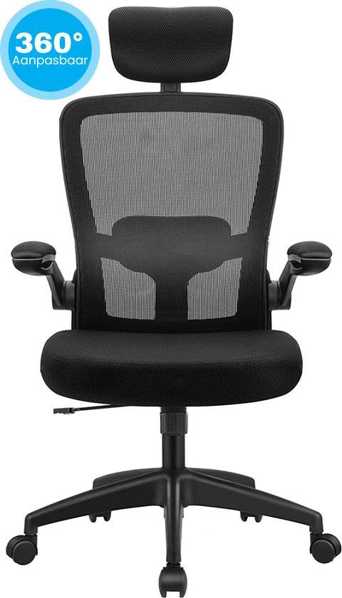 VAIVE Ergonomische Bureaustoel - Bureaustoelen - Office Chair - Voor Volwassenen - Zwart