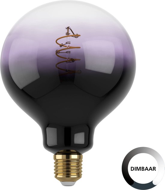 EGLO LED Lamp - E27 - Ø 12,5 cm - G125 - Paars - 1800K - Dimbaar