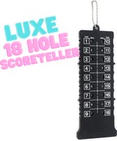 Luxe 18 hole - Golf score teller - Zwart - Slagenteller - Handteller - Golftrainingsmateriaal - Golfaccesoires - handige scoreteller - Golfscore teller - Golfscoreteller