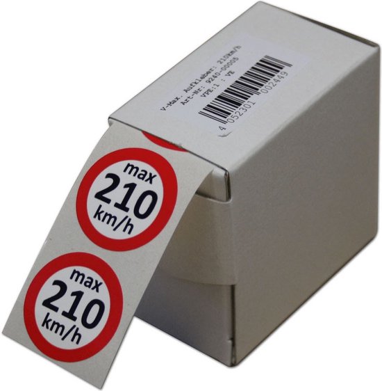 Snelheidsstickers 75 km voor binnen en buiten