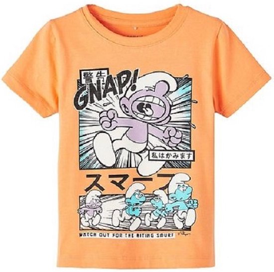 Name it T-shirt oranje smurf NMMADRI 116