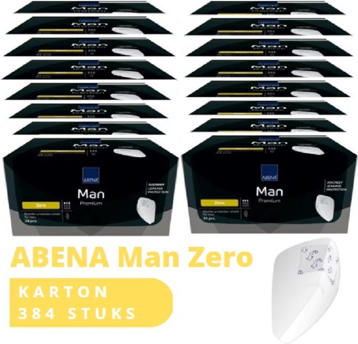 Goedkoopste ABENA MAN PREMIUM-ZERO-CUP INLEGGER VOOR MANNEN-MET KLEEFSTRIP-9X18CM-200ML-ROOD