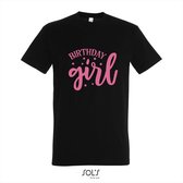 T-shirt Birthday girl - T-shirt korte mouw - zwart - 4 jaar
