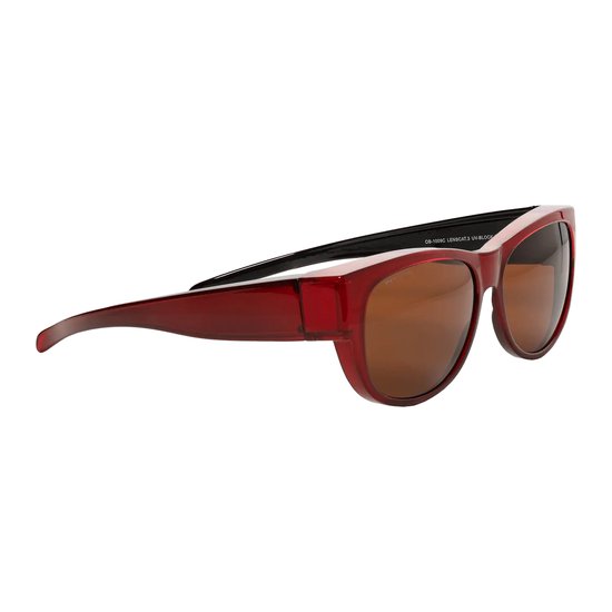 IKY EYEWEAR overzet zonnebril dames OB-1009D3-rood-metallic | bol.com