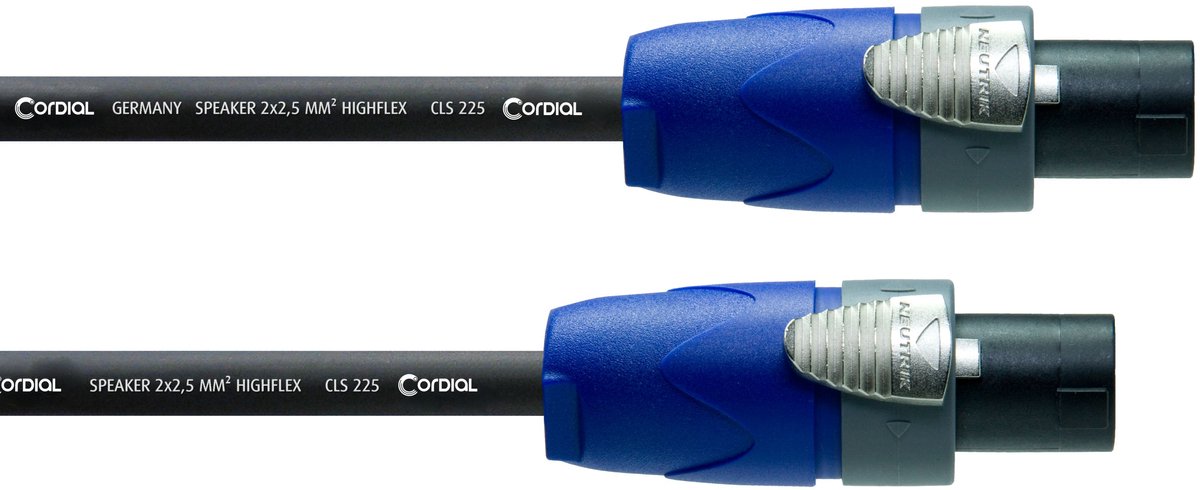 Cordial LS kabel Speakon 20m Neutrikstekker, 2 x 2,5 qmm - Luidsprekerkabel