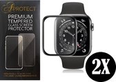 APROTECT® - Screenprotector voor Apple Watch 8 45mm - Tempered glass - Geschikt voor iWatch 8 45mm - Full Cover Screen protector - 2 stuks