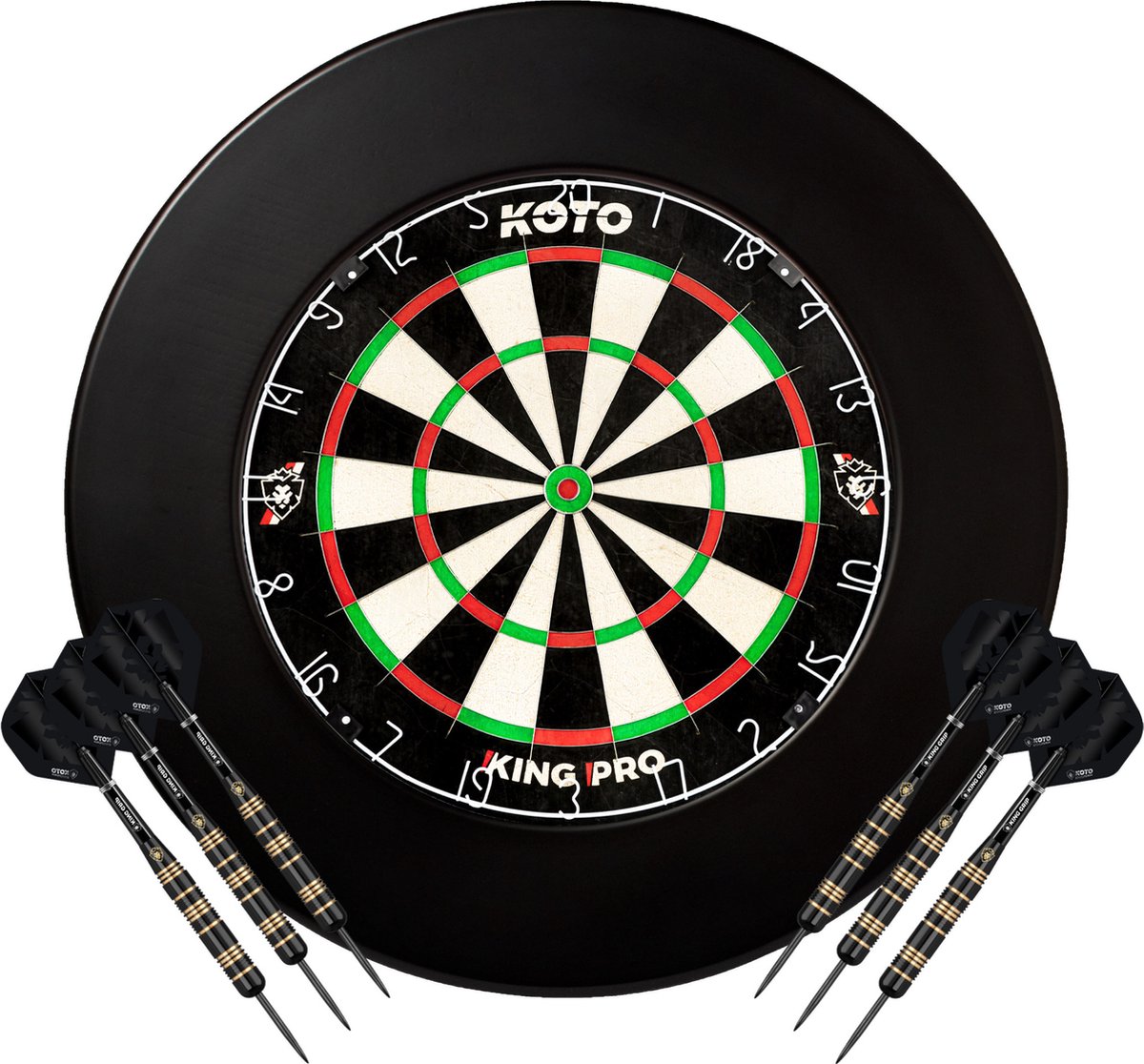 KOTO Pro Edition Surround Dartset - Darboard Set - Dartbord & Catchring - KOTO