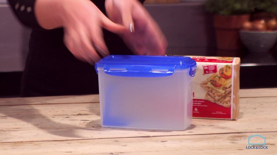 Boîte de conservation Lock&Lock Cracker - Boîte de conservation Knackebrod - Boîte de produits frais - 1,5 litre - Wit - Set de 2 pièces