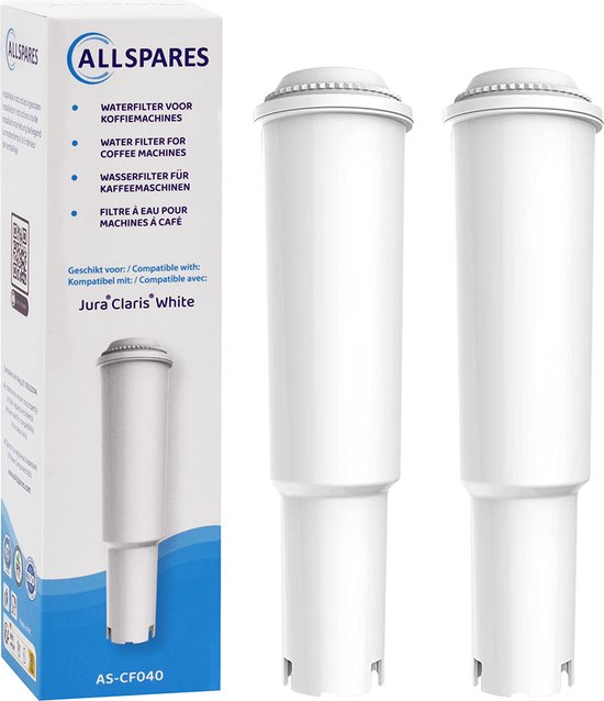 AllSpares Waterfilter (2x) voor koffievolautomaten geschikt voor onder andere Jura White 60209