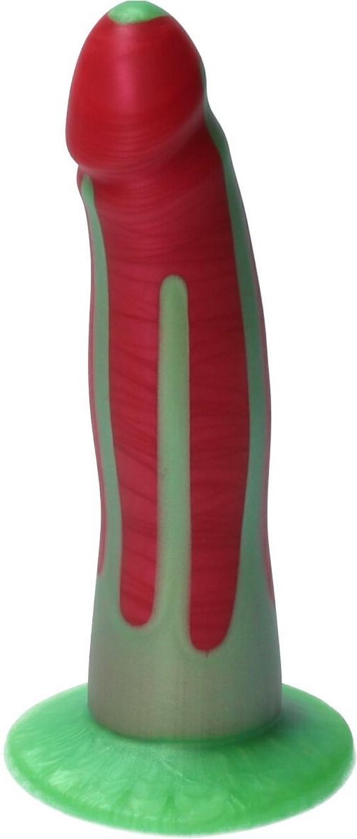 Goedkoopste Ylva & Dite - Eros - Realistische Siliconen dildo - Made in Holland - Perzik Rood Metallic / Appel Groen Metallic