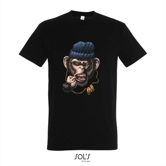 T-shirt Monkey Gangsta - T-shirt korte mouw - zwart - 4 jaar