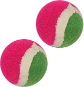 Vangbal ballen - 2x - roze/groen - speelgoed