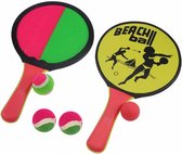Catch game / Beachball game incl 4x balles - rose/vert - speelgoed de plage