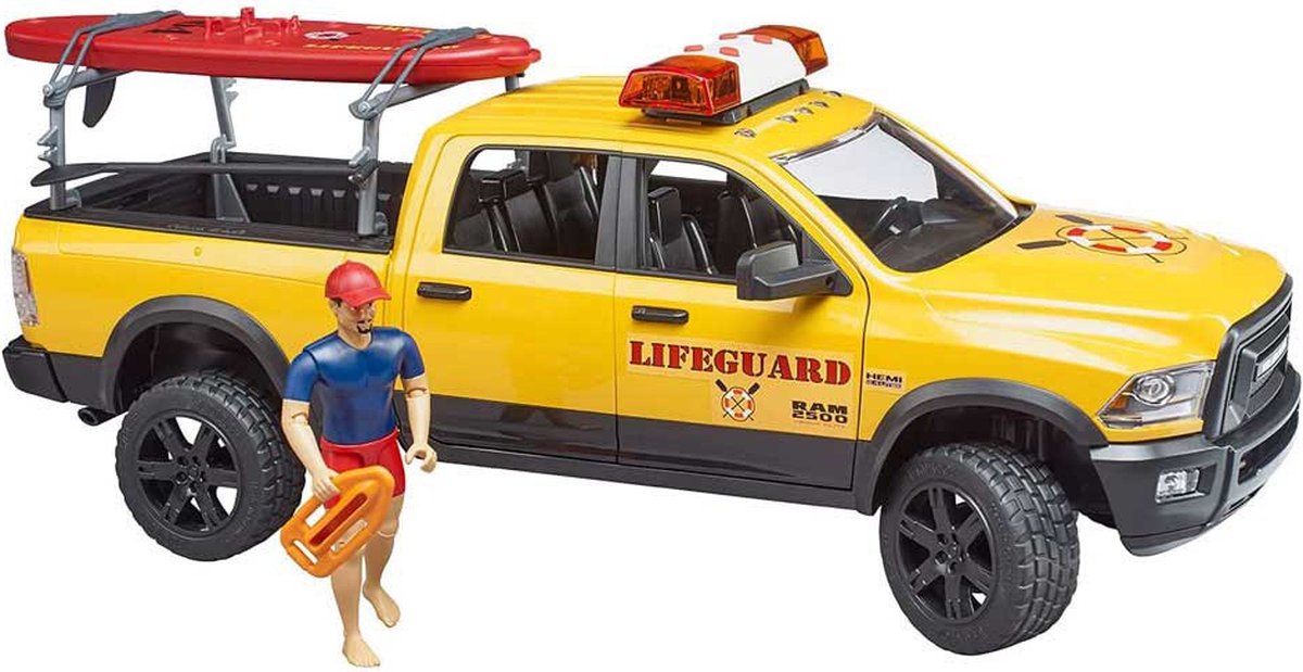 Bruder Dodge RAM 2500 Reddingsbrigadeauto met strandwacht thumbnail 4