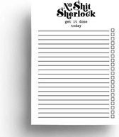 Notitieblok - Formaat: A6 - Kladblok - Thema: No Shit Sherlock - Notitie Boek - Notitieblok - Aantekeningen - Productiviteit - Planner - Notitieboekje - Klein Notitieblok - Werk Planner - To Do List