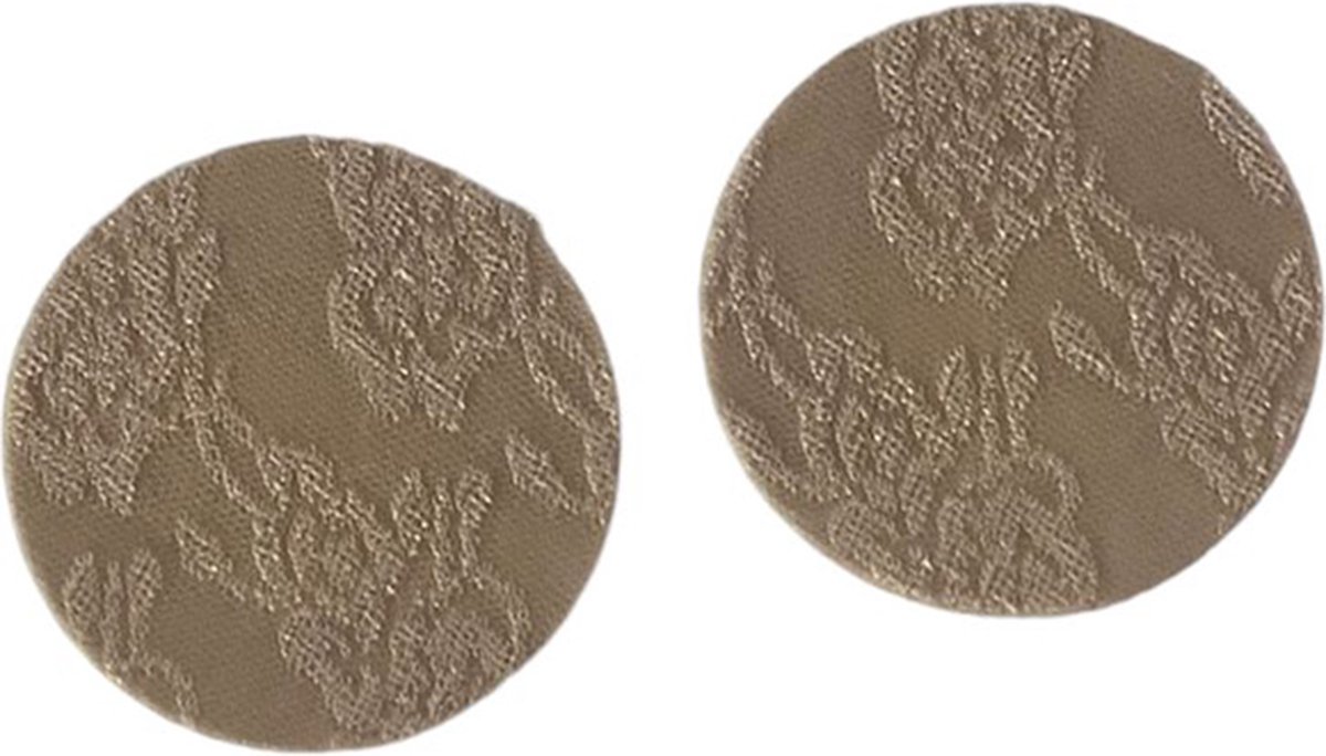 Goedkoopste Tepelstickers - Beige / beige - ⌀6cm - Rond - 1 paar - Kant - Sexy - Nipple Covers - Tepelplakkers - Tepelbedekkers