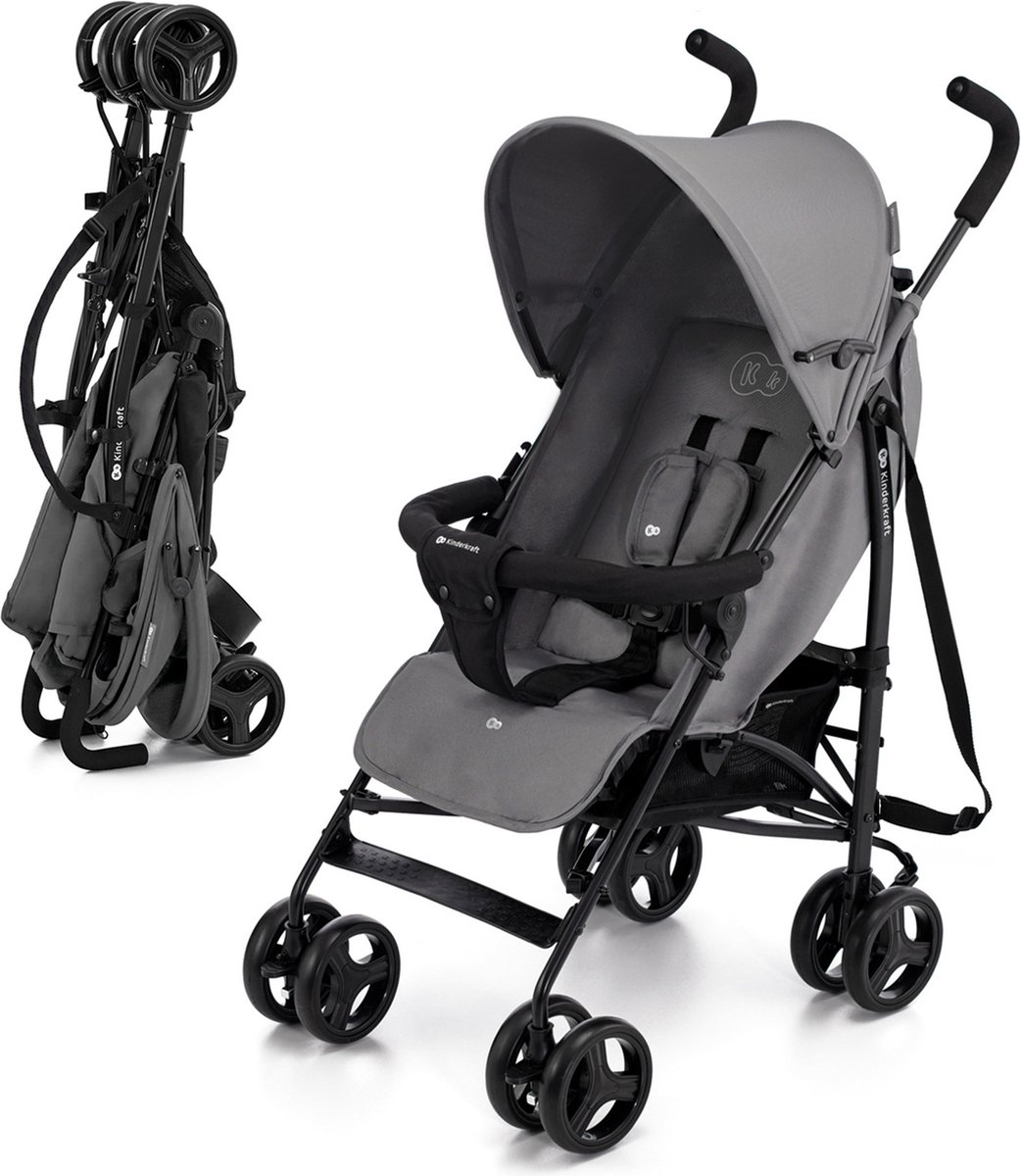 Kinderkraft TIK - Kinderwagen - Reisbuggy - Makkelijk inklapbaar - Grijs