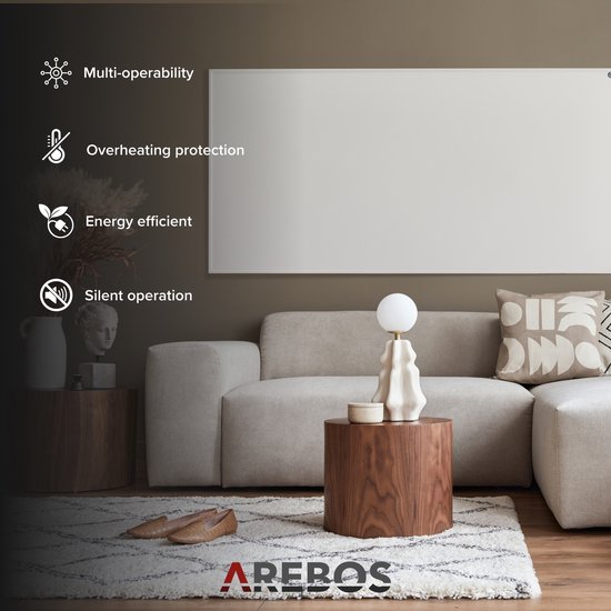 AREBOS Infrarood Verwarmingspaneel - 700W - Wifi - Infrarood paneel met thermostaat - Arebos